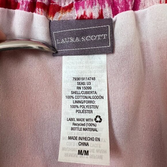 Laura Scott M Women Pink Tie Dye Elastic Waist Boho Peasant Gypsy Midi Skirt - Picture 2 of 7